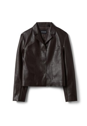 Les Copains, REGULAR-FIT JACKET WITH BUTTONS - Giacca in similpelle - dark brown