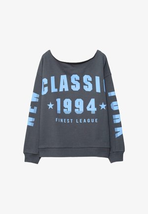 PRINTED BOAT NECK - Športni pulover - dark grey