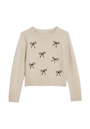 PULLOVER MIT GESTICKTEM SCHLEIFENMUSTER - Trui - white cotton