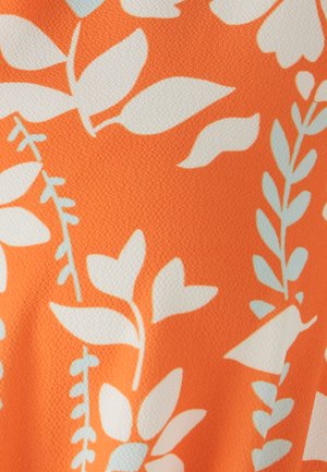 Damart CRÊPE RELIÉFÉ - Robe chemise - orange fleuri