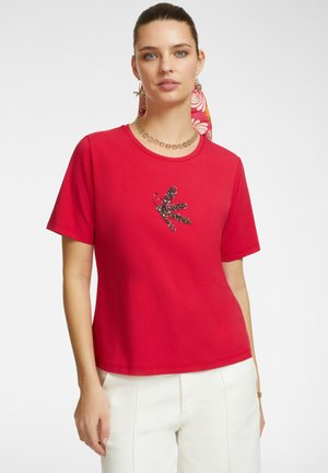 CON RICAMO - Print T-shirt - rosso