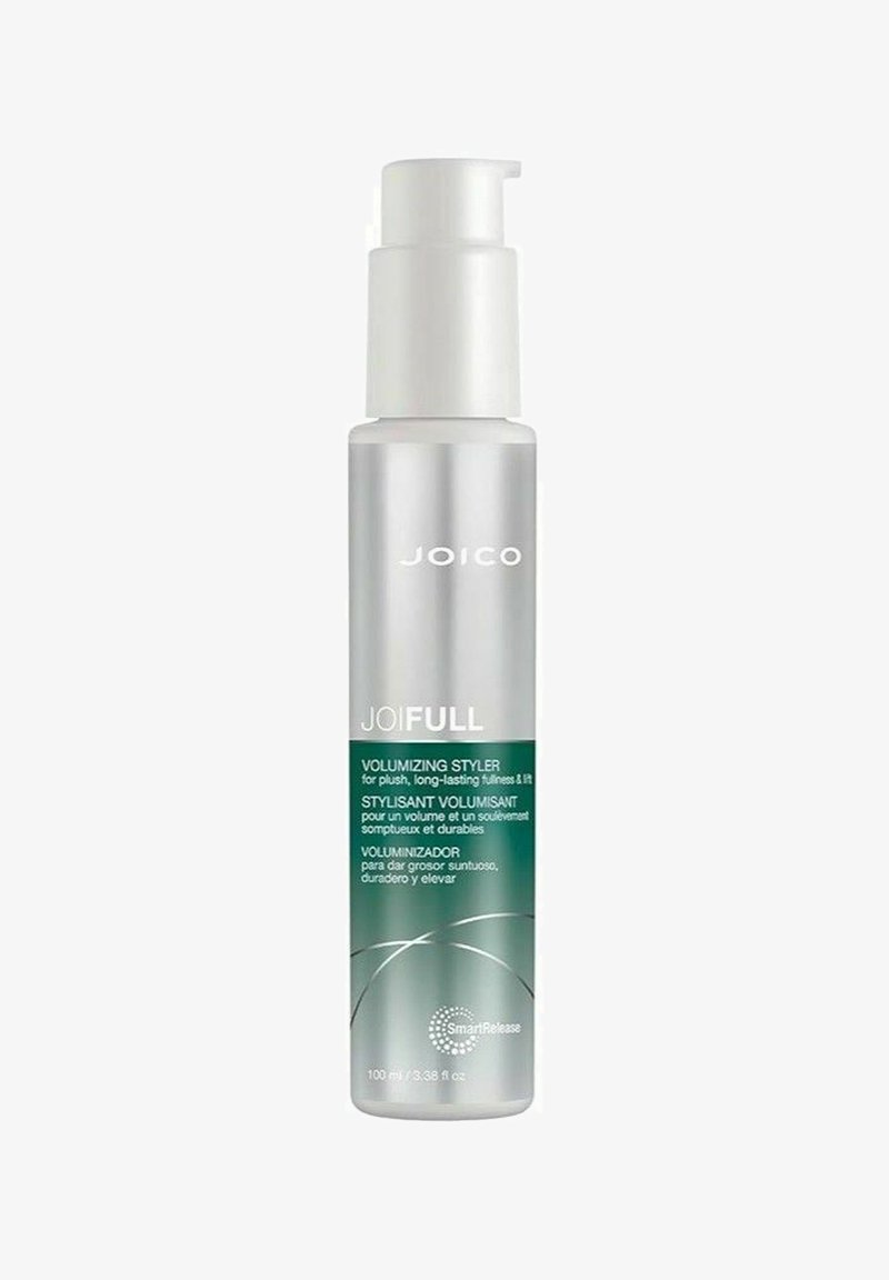 Haargel zur Volumensteigerung in einer durchsichtigen Flasche mit einer weißen Pumpe. Das Etikett zeigt grünen Text und silberne Akzente. Füllmenge: 100 ml.