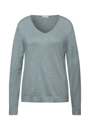V-NECK PULLOVER - Pullover - blau