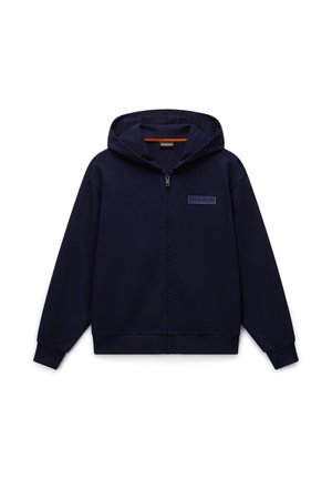 Napapijri NEW BOX LOGO UNISEX - Bluză de molton cu fermoar - blu marine