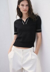 Mango - WITH CONTRASTING TRIMS - Polo shirt - black Thumbnail Image 1