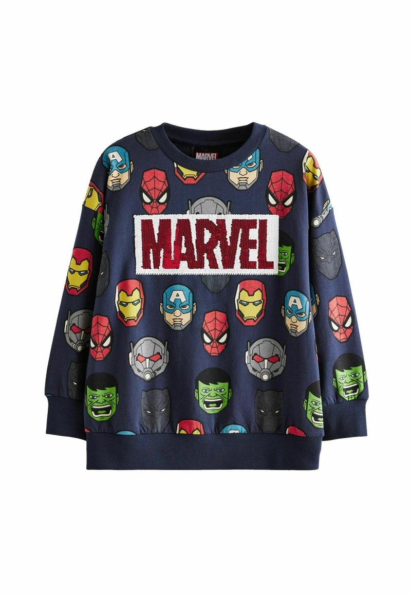 Next LICENSE MARVEL FLIP SEQUIN LONG SLEEVE - REGULAR FIT - Bluză de molton - navy blue