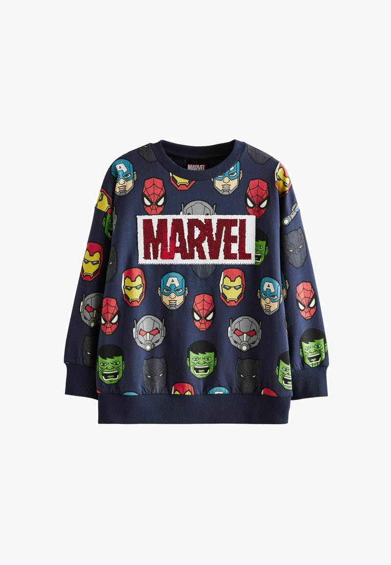 Next LICENSE MARVEL FLIP SEQUIN LONG SLEEVE - REGULAR FIT - Sportinis megztinis - navy blue