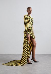 Sinead Gorey HACIENDA STRIPE ASYMMETRIC DRAPED DRESS