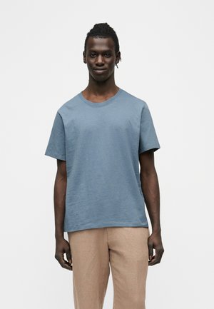 SLHASPEN SLUB O NECK TEE - Basic póló - blue mirage