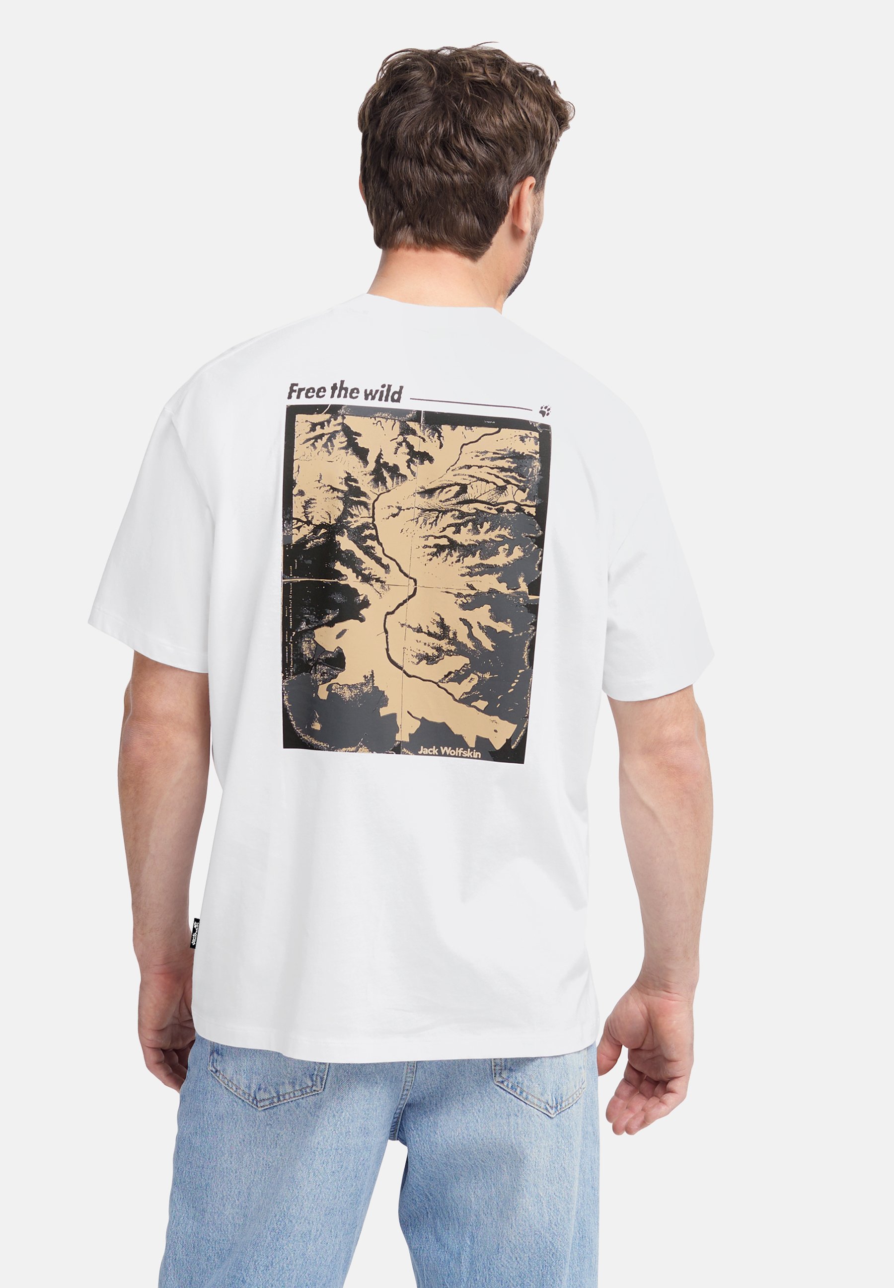 Jack Wolfskin CONFIDENT T M - T-Shirt print - trail stark white
