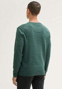 Grøn sweatshirt med rund hals, lange ærmer og ribbet kant. Fremstillet af blødt, tekstureret stof. Egenskab: sømløst bagdesign.