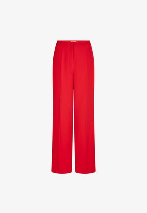 Hoch sitzende, weit geschnittene Hose in leuchtendem Rot. Gefertigt aus einem glatten Stoff mit tailliertem Schnitt. Verfügt über vordere Nähte und keine sichtbaren Beschläge.