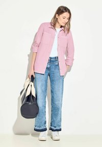 Cecil B212208 Giacca di Jeans Oversize, Mid Blue Wash, Taglia Unica Donna
