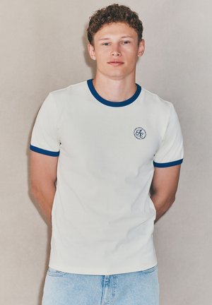 REGULAR FIT  - Nyomott mintás póló - ecru