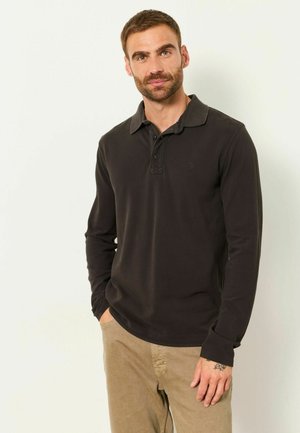 FatFace, LONG SLEEVE PIQUE POLO SHIRT - Poloshirt - washed black