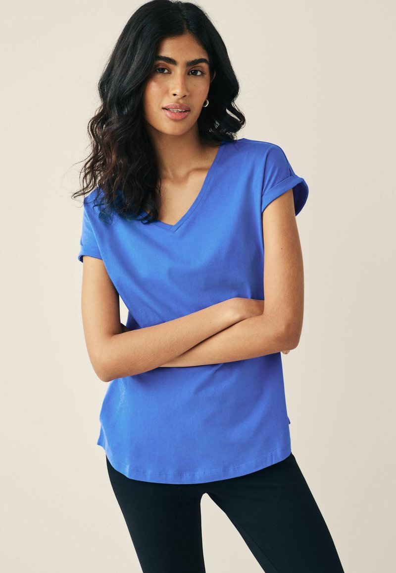 Next RICH CAP SLEEVE  - REGULAR FIT - Paprasti marškinėliai - blue