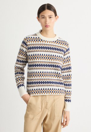 FAIRISLE C NECK - Trui - cream