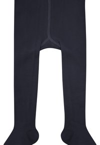 Collant a coste blu navy con una vestibilità aderente, punte e talloni rinforzati, e una texture opaca con design a lunghezza completa.