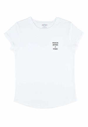 DREAM BIG EMBROIDERY ROLL UP  - T-shirt imprimé - white