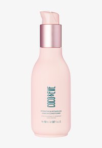 Rosa pumpflaska av Coco & Eve återfuktande och utredande leave-in balsam, 158 ml, med pumpdispenser i roséguld.