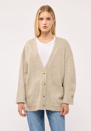 Terranova, MAGLIA TINTA UNITA - Cardigan - beige chiaro melange