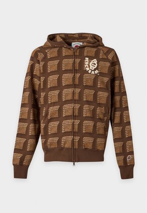 Icecream, CHOCOLATE WAFFLE ZIP THROUGH HOOD - Φούτερ με φερμουάρ - brown