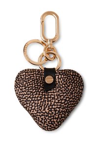 Borbonese HEART Portachiavi op naturale nero/beige