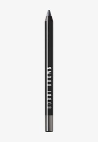Musta kynäraidallinen eyelineri, jossa on hopea kärki, sujuvalla, kiiltävällä pinnalla ja valkoisella tekstillä "BOBBI BROWN" sivuilla.