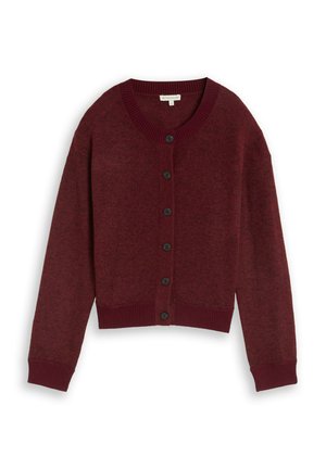 TOM TAILOR, KNIT COSY CARDIGAN - Cardigan - preppy plum melange