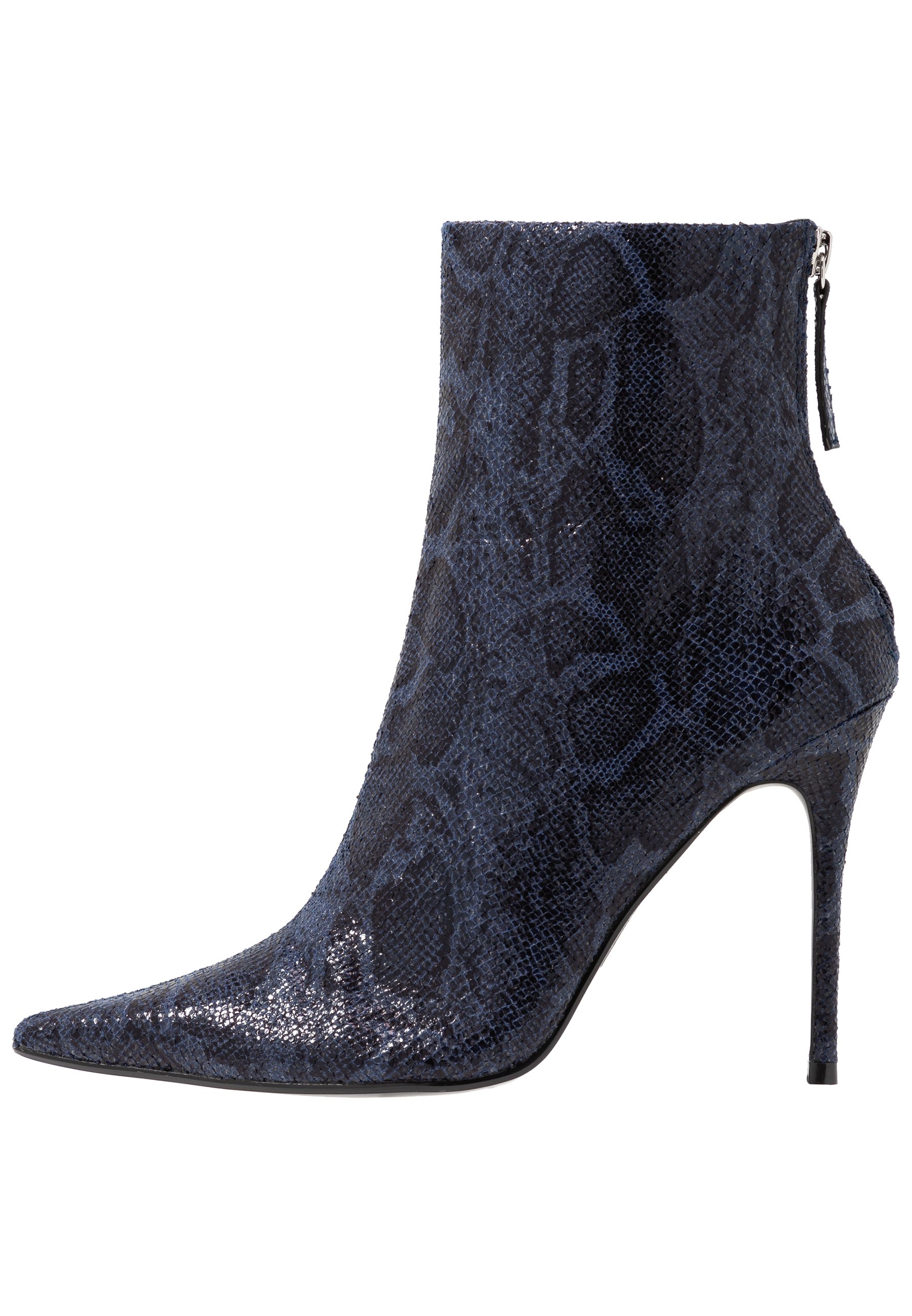 navy heeled ankle boots uk