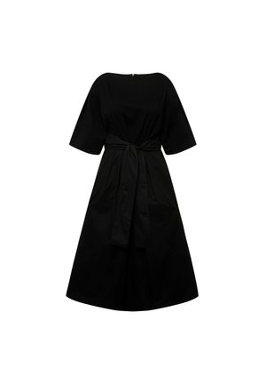 Ulla Popken MIXED FABRIC SHORT SLEEVE  - Robe longue - black