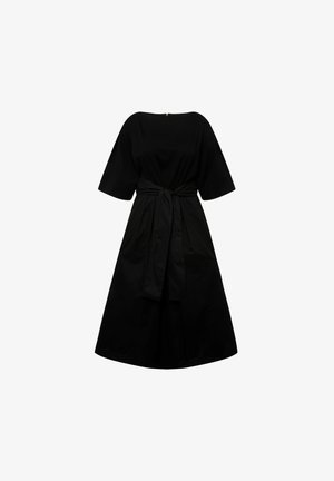 Ulla Popken MIXED FABRIC SHORT SLEEVE  - Robe longue - black