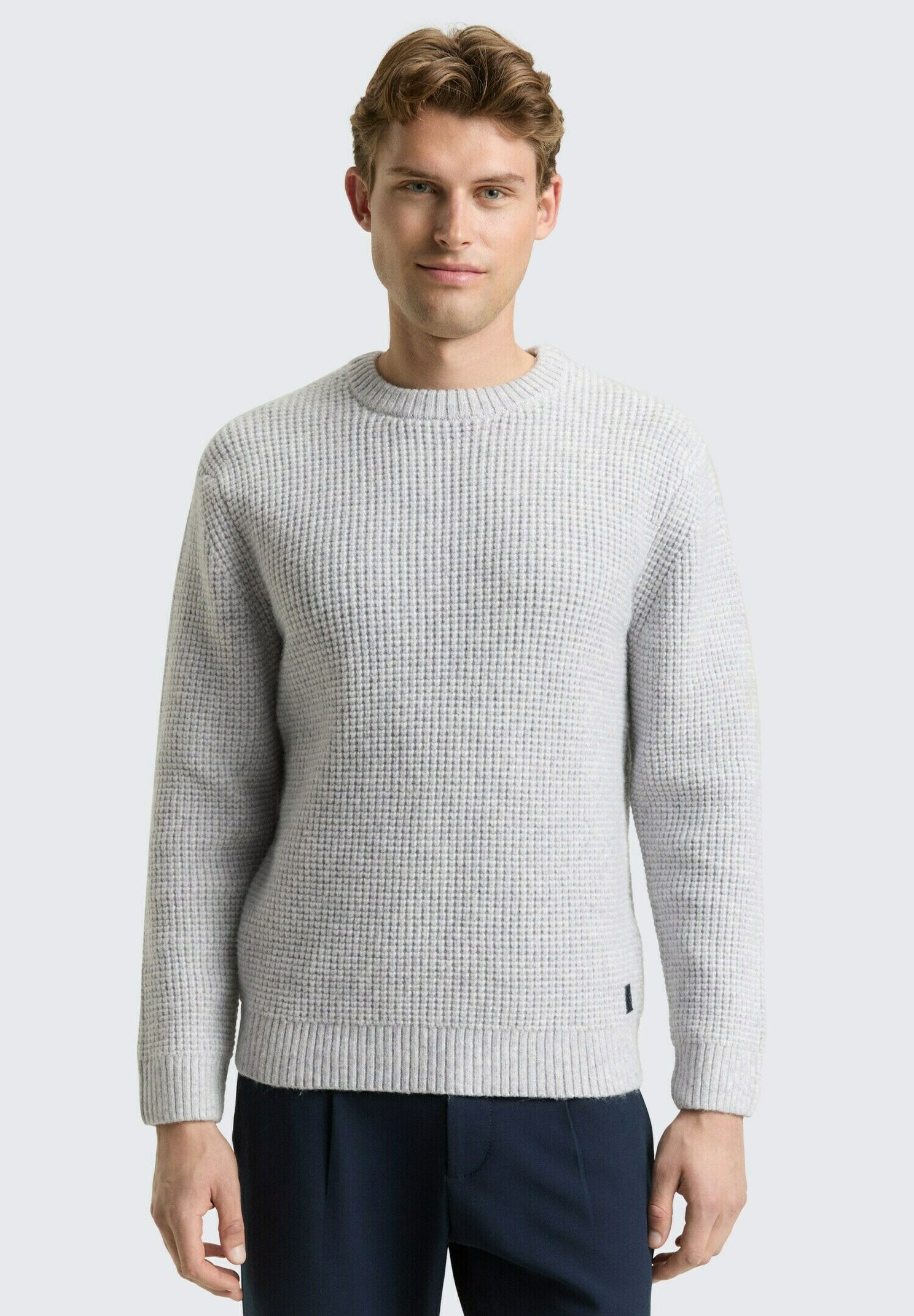 TOM TAILOR Uomini Maglione strutturato in cotone biologico