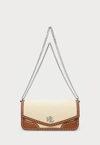 Lauren Ralph Lauren - STRAW & LEATHER MEDIUM SAWYER BAG - Rankinė per petį - light beige/brown Miniatiūros vaizdas 1