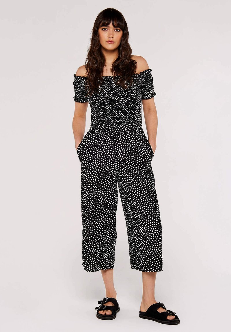 Apricot DOTS SMOCKED BARDOT Jumpsuit black/schwarz Zalando.at