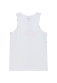 Witte katoenen tanktop met een ronde halslijn en brede schouderbanden; heeft een subtiele logo print in lichtroze op de achterkant.