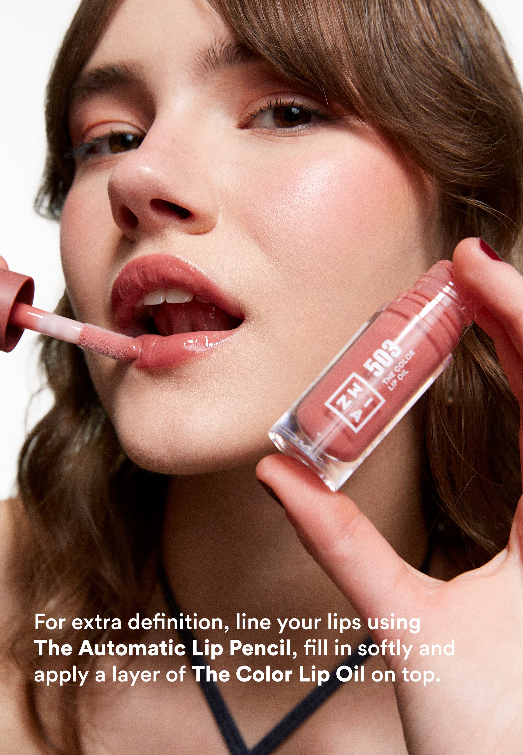 Miss Den 3-in-1 Lippenöl – Getönt, Mit Pflanzenölen, Farbe 326 (Antikrosa)