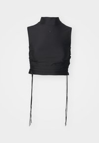 RUCHED 3-STRIPES CROP - Top - black