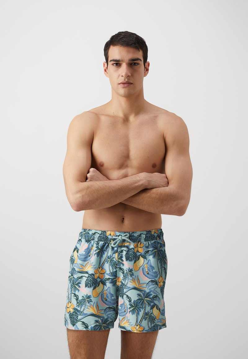 Björn Borg PRINT SWIM - Bañador corto - blue/multi-coloured