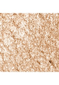 Sprankelende roségouden poedertextuur met dichte, fijne glinsterdeeltjes gelijkmatig verspreid over het oppervlak.