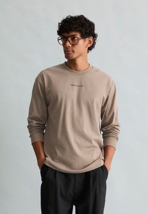 Marc O'Polo DENIM, T-SHIRT, LSL, LOGO PRINT, RELAXED FIT - Long-sleeved top - dolphin