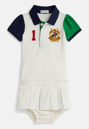 COLOR-BLOCKED MESH POLO DRESS & BLOOMER - Φόρεμα ημέρας - deckwash white