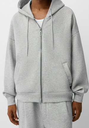 Sweater met rits - mottled grey