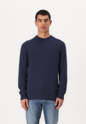 SADDLE SLEEVE CREW NECK - Jumper - navy heather