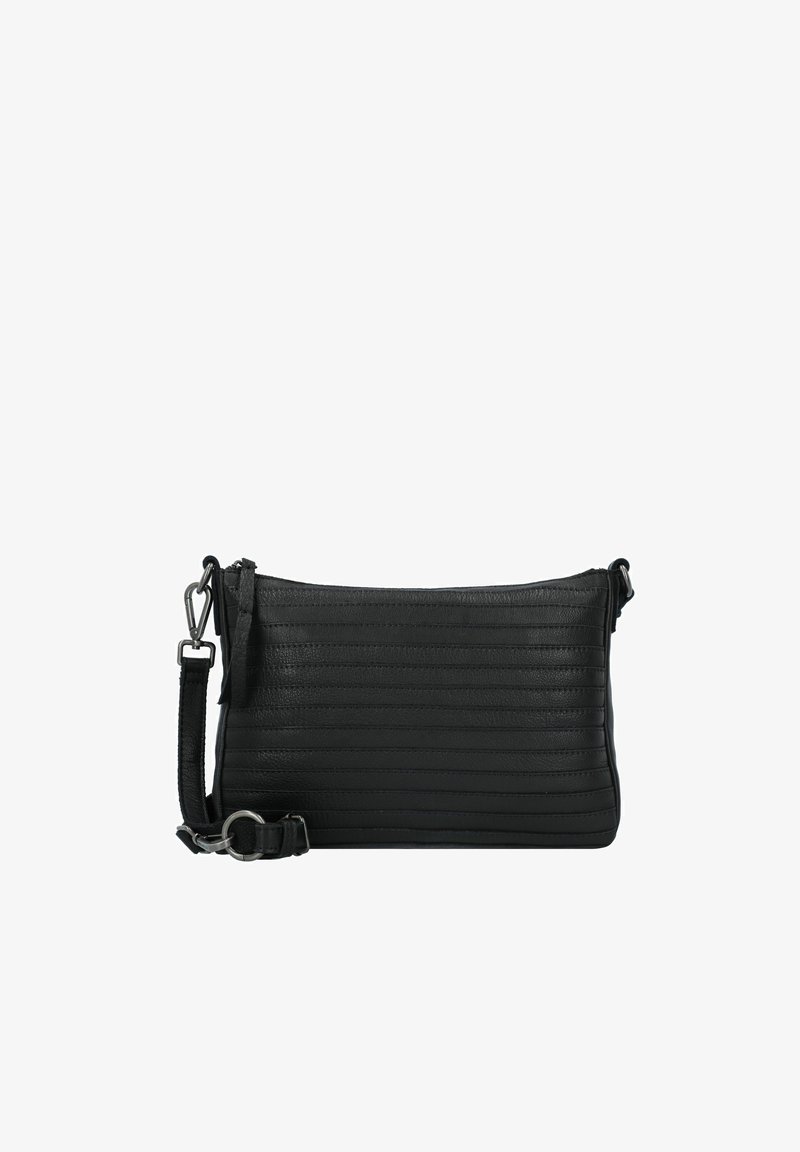 FREDsBRUDER LAYER UMHÄNGETASCHE LEDER 28 CM - Cross body bag - black