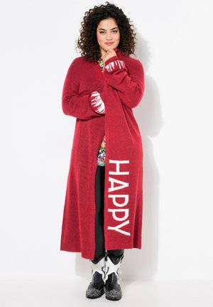 STRAIGHT FIT HAPPY-STATEMENTS - Cardigan - brick red