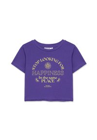 INSIDE CROP HAPPINESS - Camiseta estampada - morado