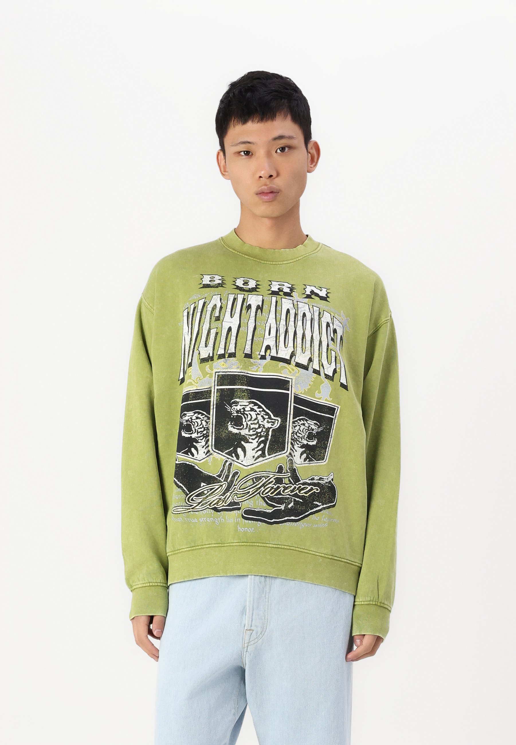 Night Addict Sweatshirt - oil green washed/green - Zalando.ie