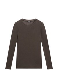 WITH NECKLINE DETAIL  - Long sleeved top - dark brown