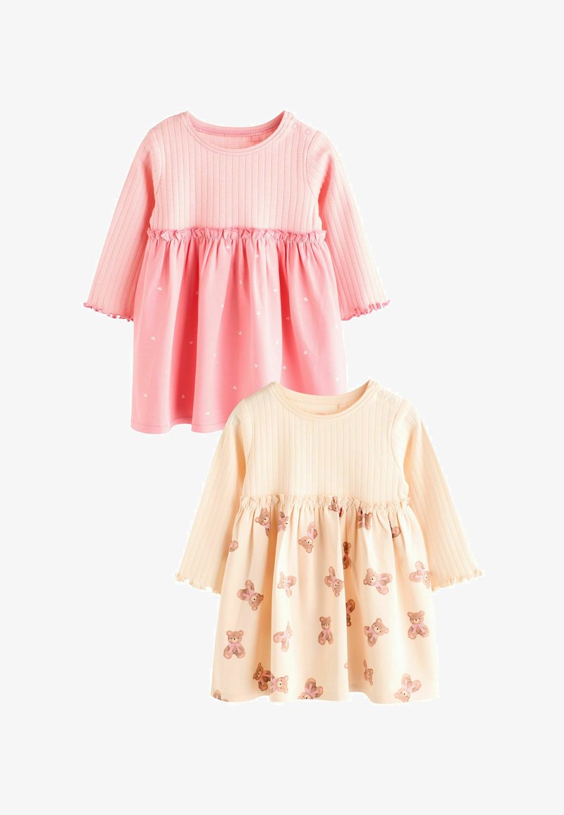 Next 2 PACK-REGULAR FIT - Robe en jersey - pink white bear print
